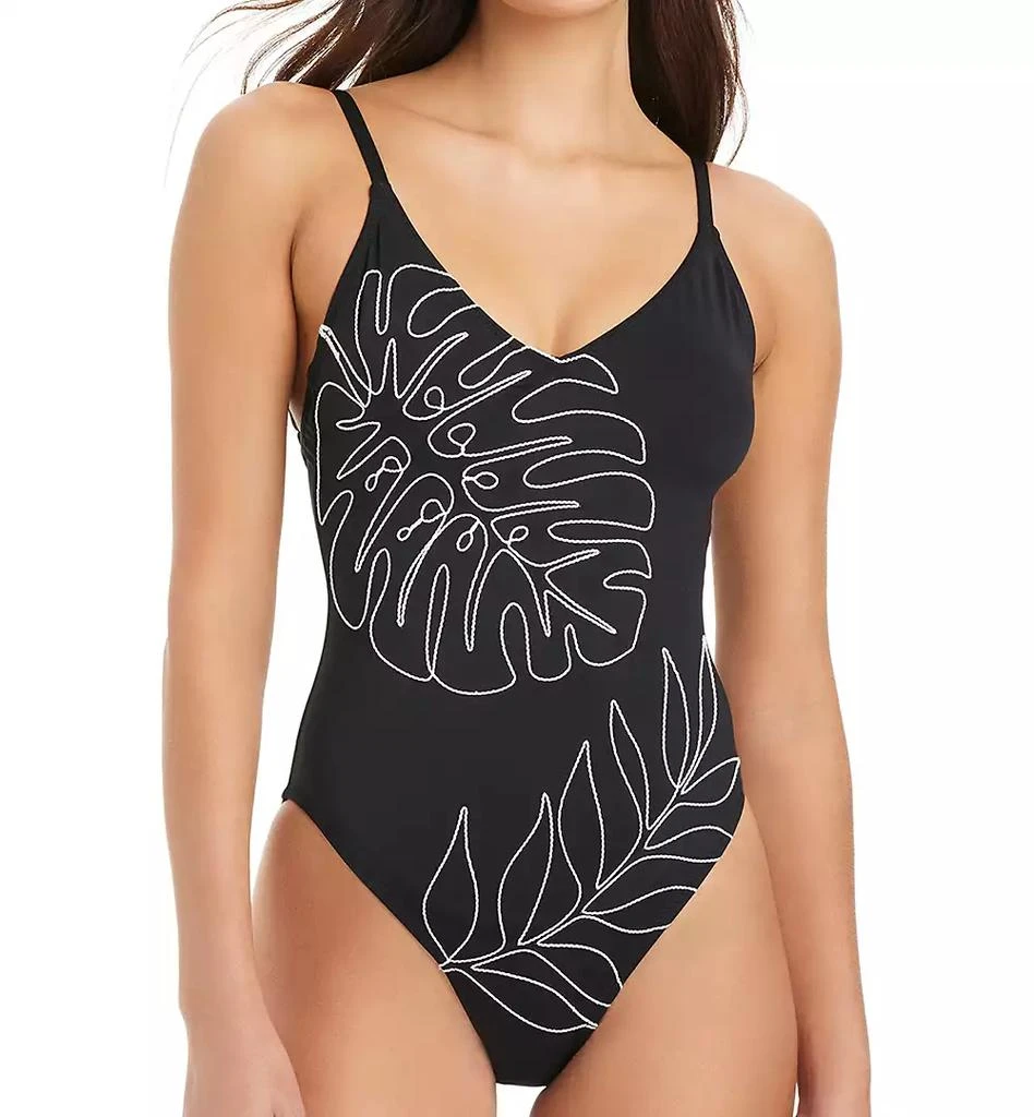 Sanctuary Midnight Breeze High Leg Scoop Neck Over The Shoulder Swimsuit 2