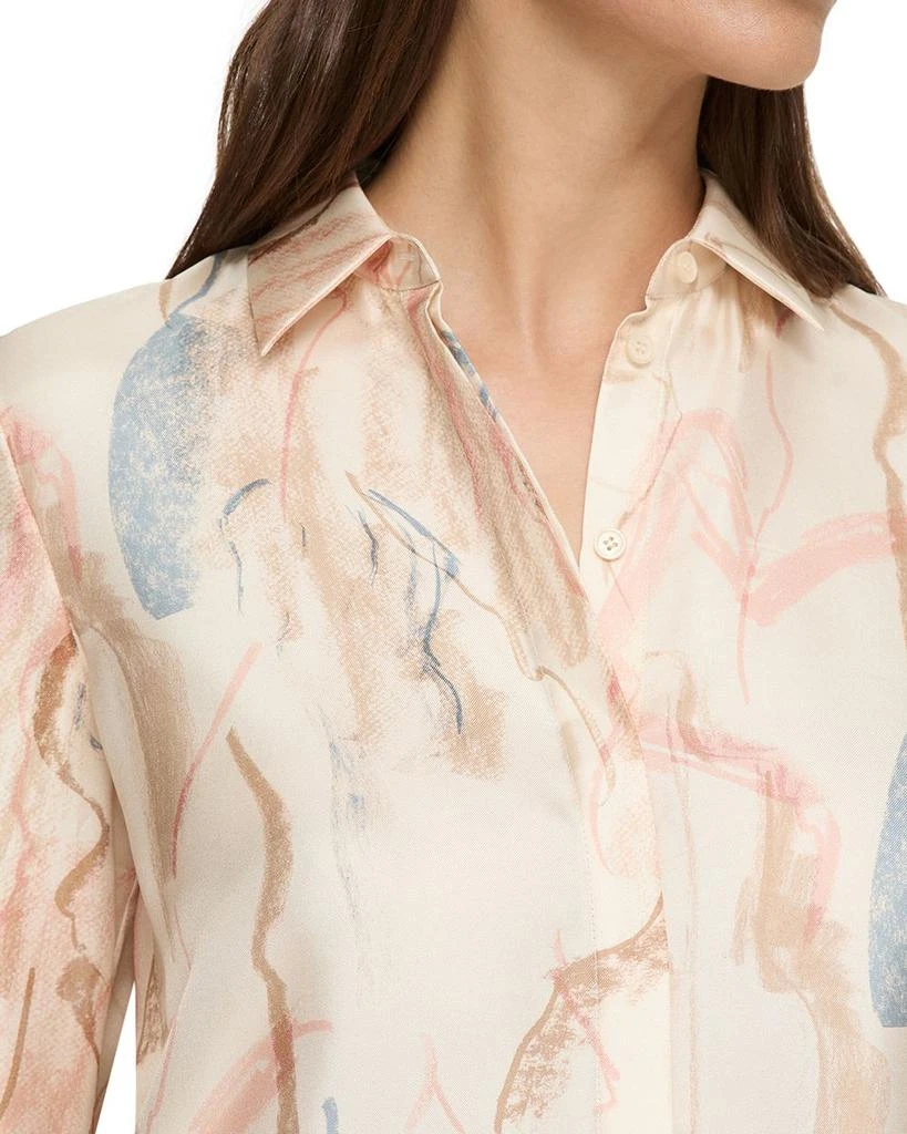 Lafayette 148 New York Silk Scottie Abstract Print Blouse 3