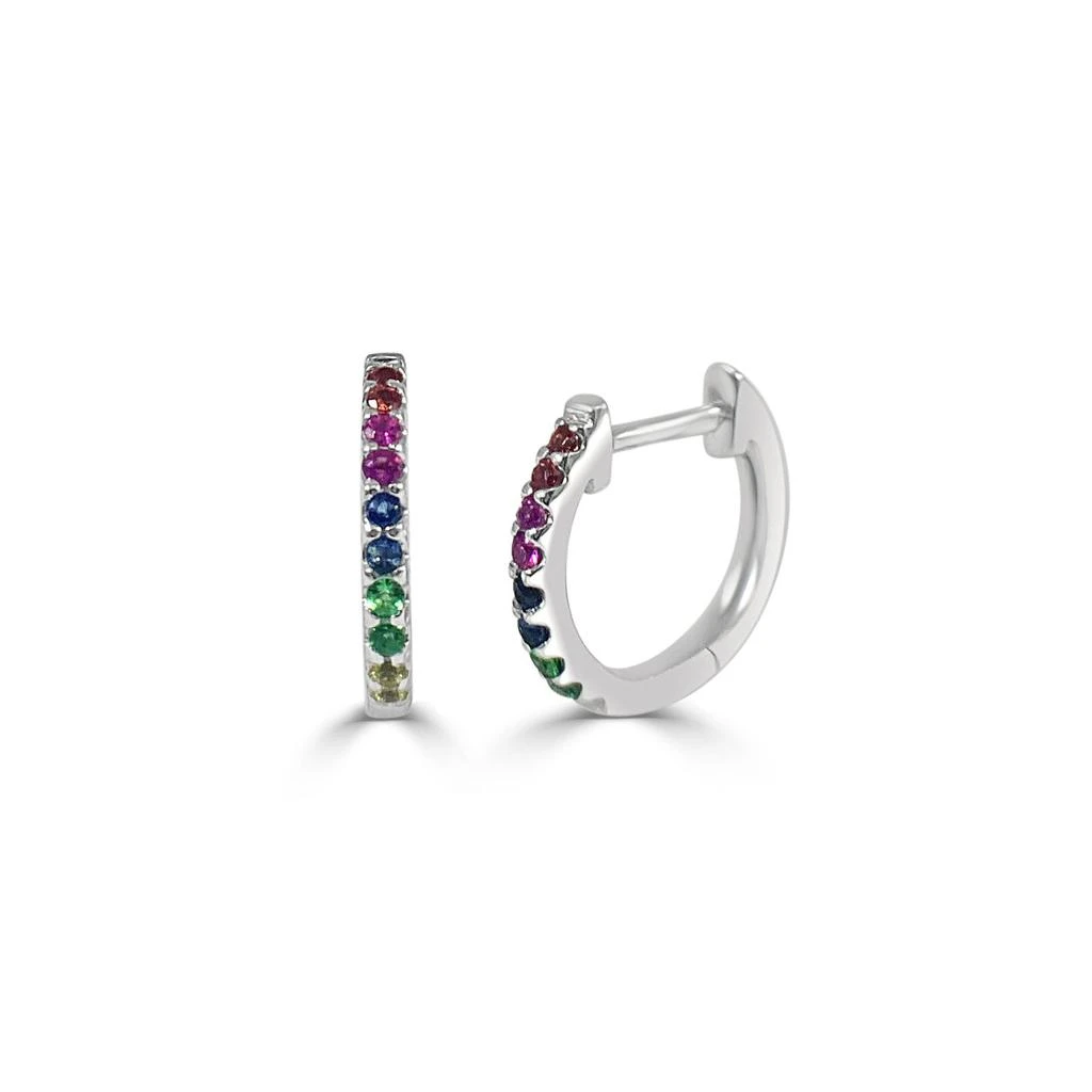 Sabrina Designs 14k Gold & Rainbow Sapphire Huggie Earrings 7