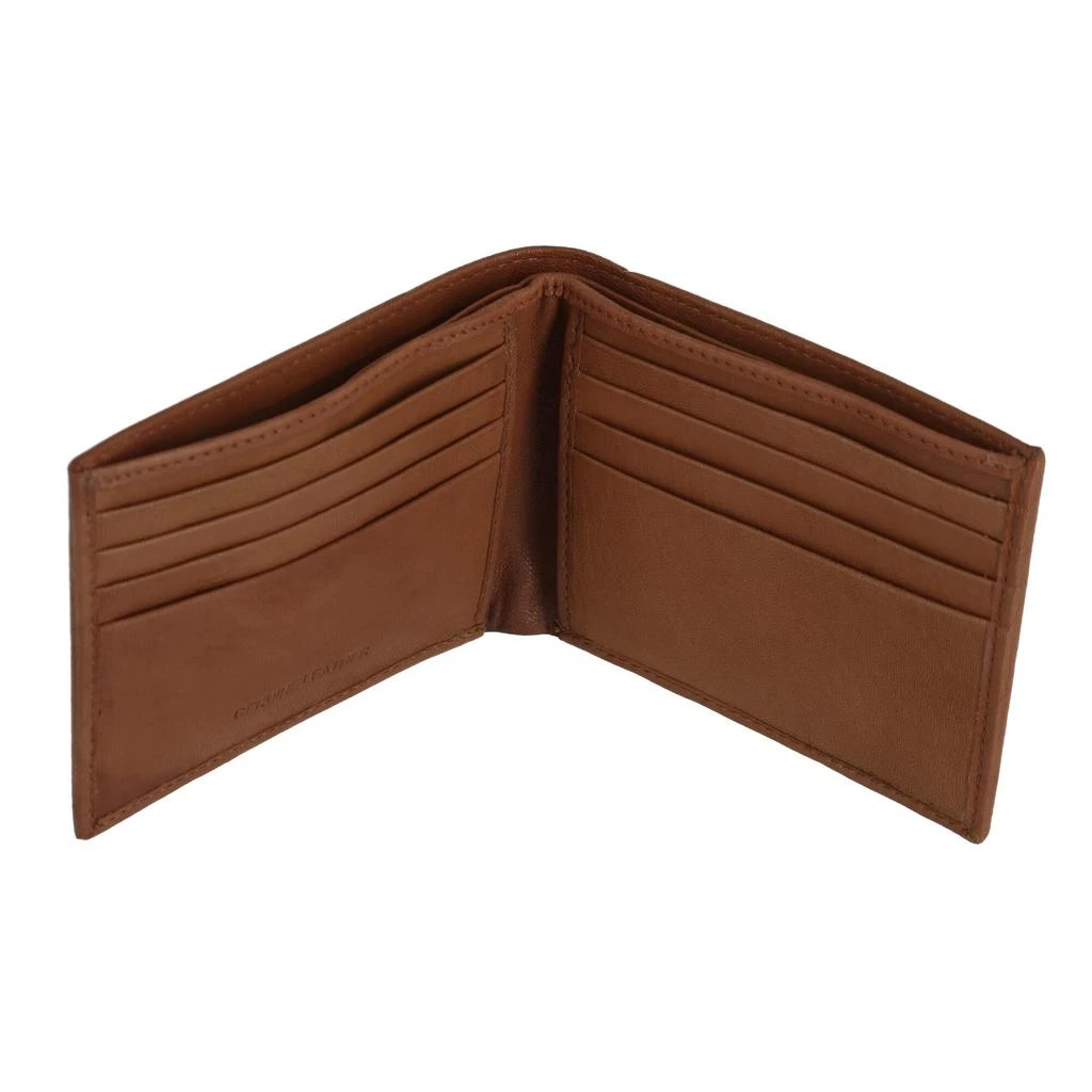CTM Men's Leather American Flag Embossed Bifold Wallet 3
