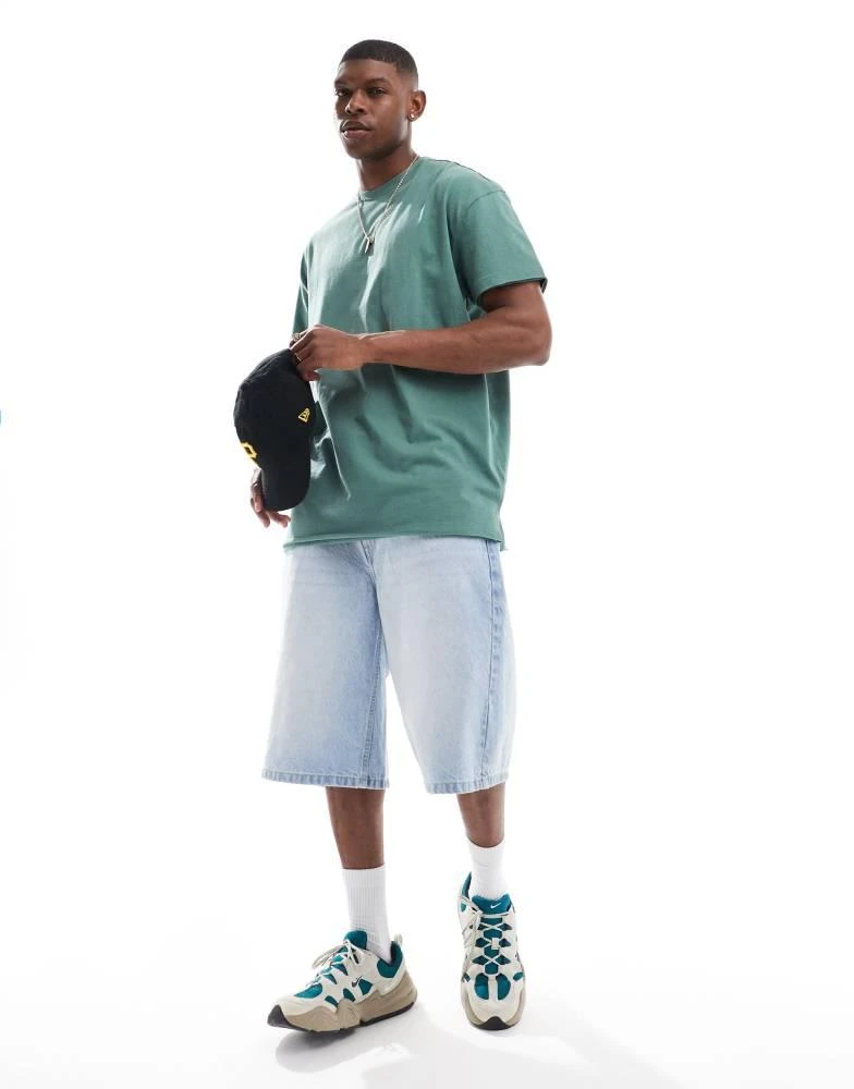 Threadbare Threadbare oversized heavyweight t-shirt in green 3