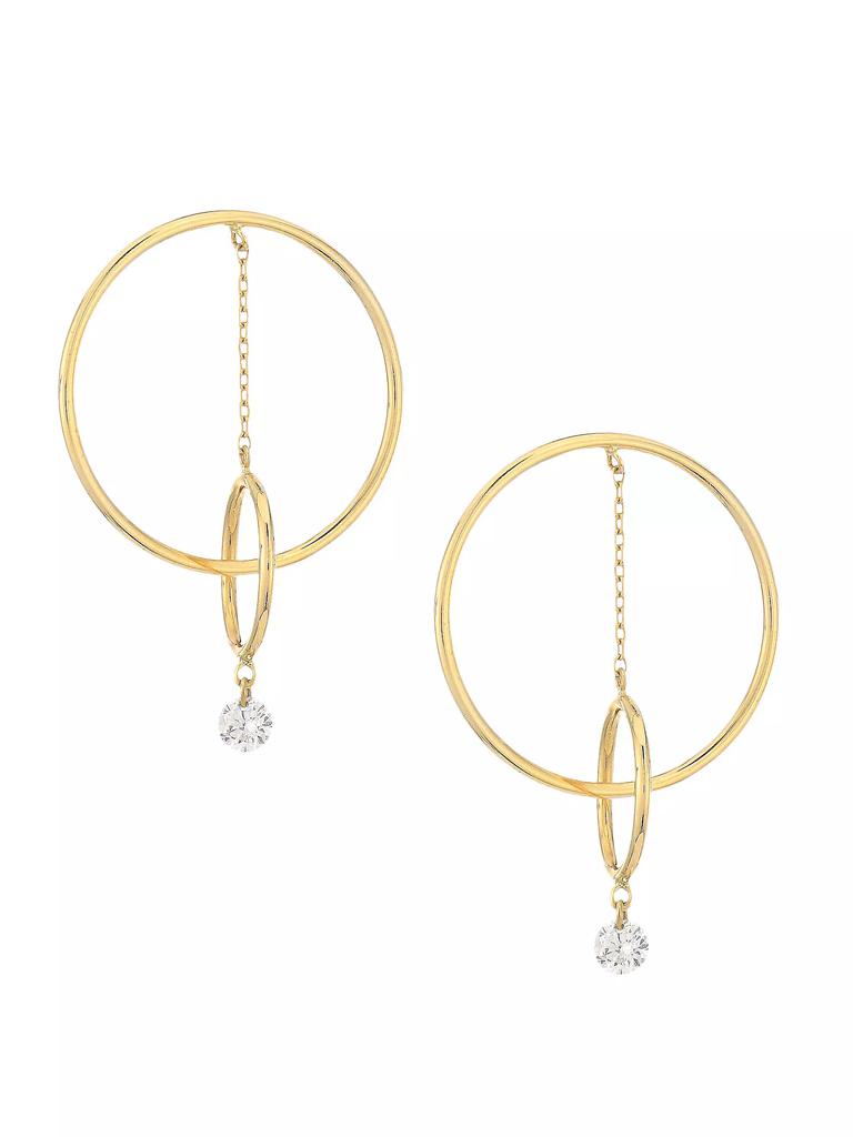 Persée Turn Around ​18K Yellow Gold & Diamond Hoop Earrings