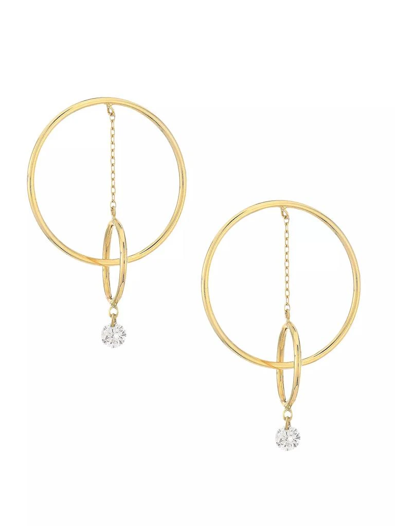 Persée Turn Around ​18K Yellow Gold & Diamond Hoop Earrings 1