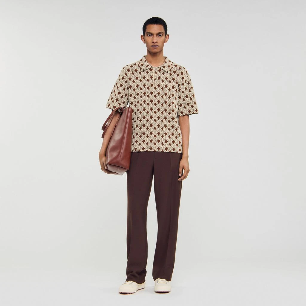 Sandro Rope jacquard cardigan shirt 1