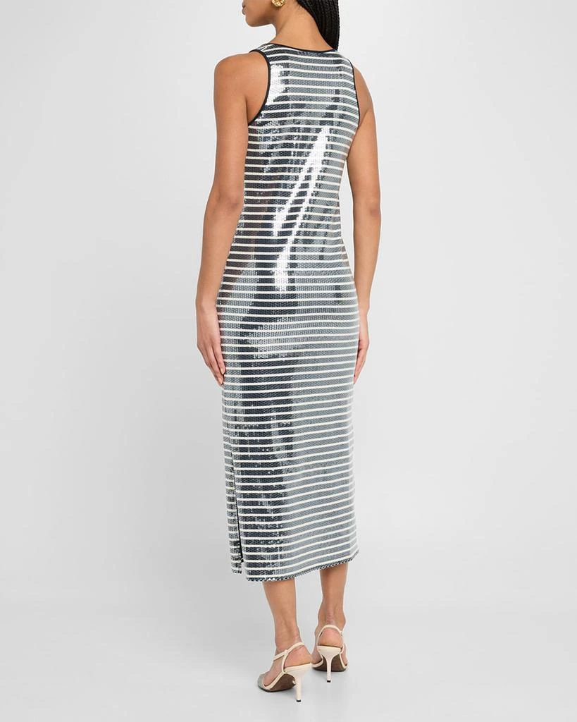 Marella Beati Striped Sequin Midi Dress 3