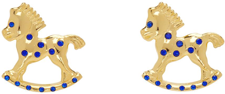 Chopova Lowena Gold Rocking Horse Earrings