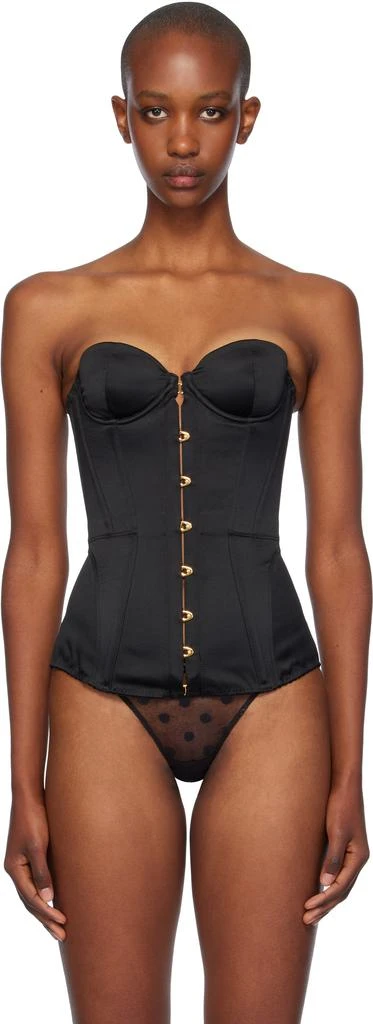 L'Agent by Agent Provocateur Black Mercy Satin Corset 1