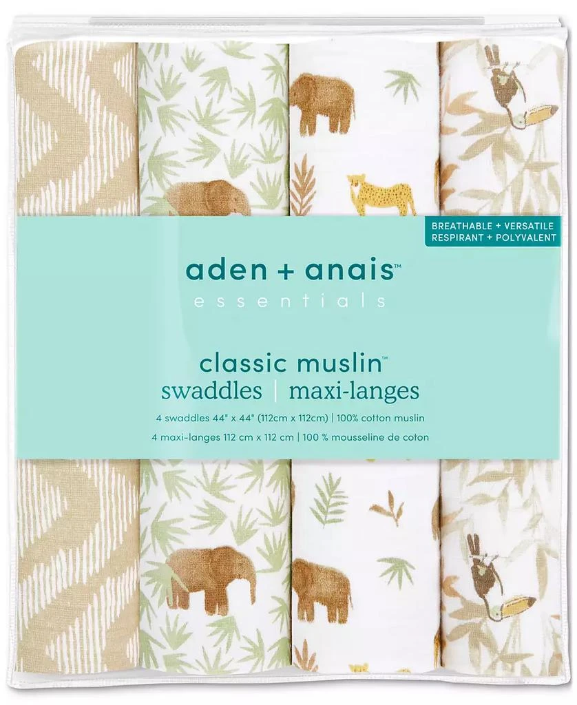 aden + anais Baby Tanzania Muslin Swaddles, Pack of 4 4