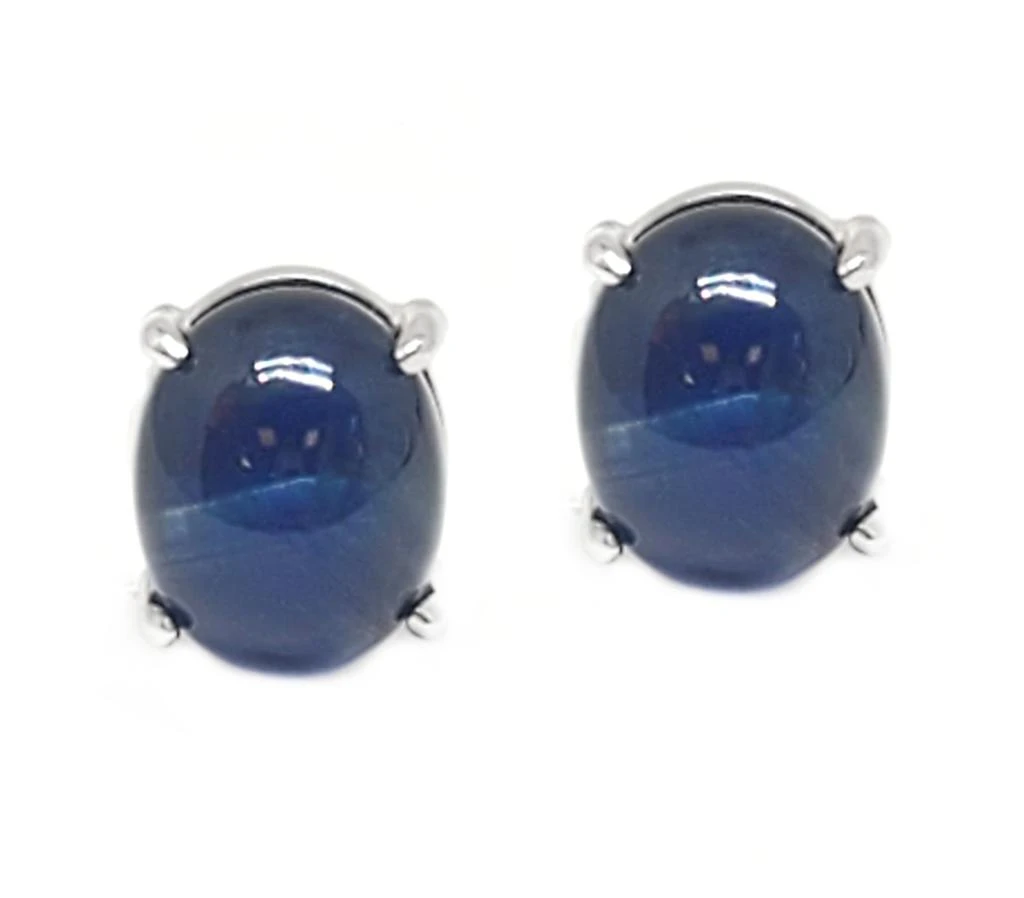 Andreoli Blue Sapphire Cabochon Stud Earrings 1