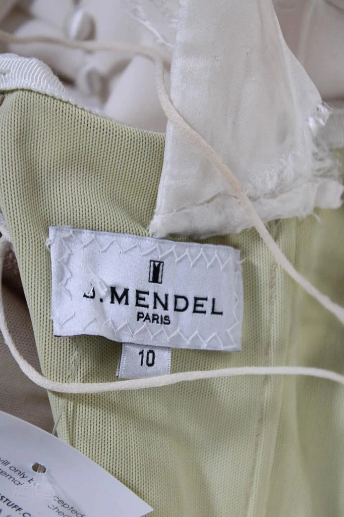 J. Mendel Womens Cream Ruffle One Shoulder Sleeveless Gown Dress 6