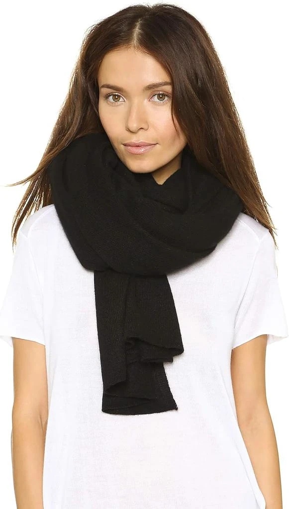 White + Warren White 
Warren Women
s Cashmere Travel Wrap Scarf, Black, One Size