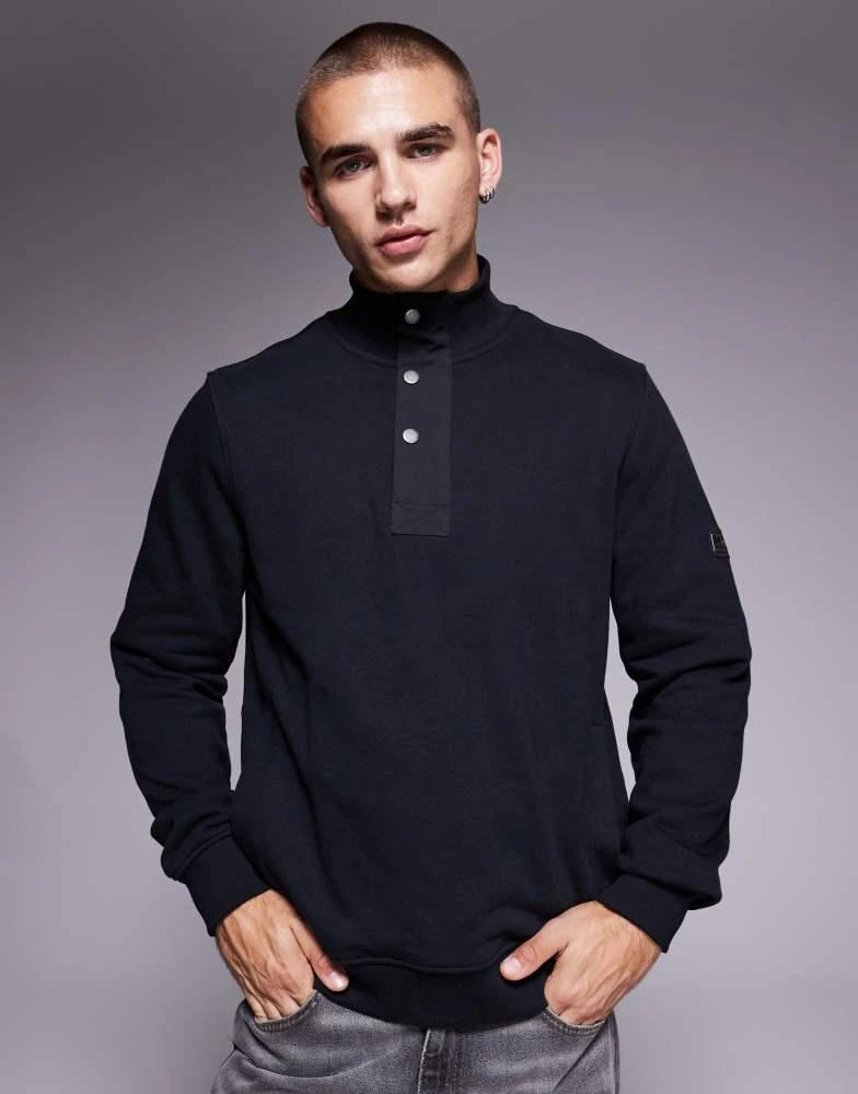 Barbour Barbour International Flight half zip sweatshirt in black 1