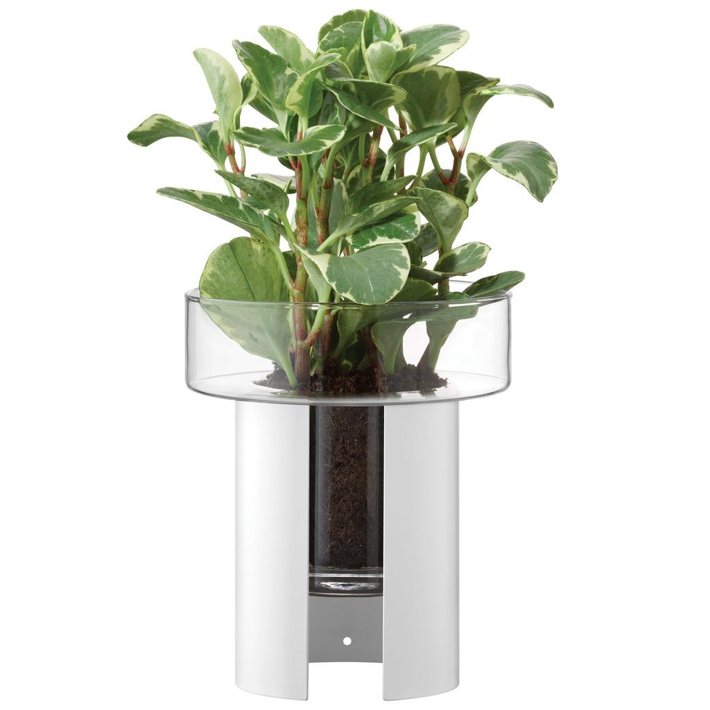 LSA International Terrazza planter h22cm 19cm clear-chalk white