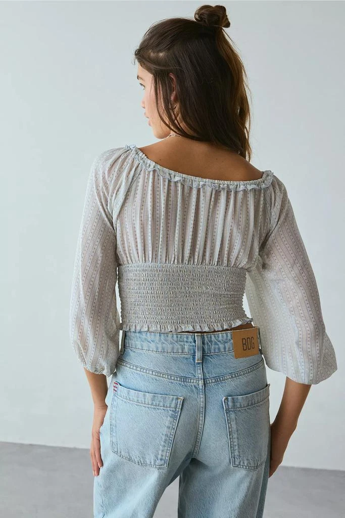 Kimchi Blue Kimchi Blue Daylight Smocked Tie-Front Cropped Blouse 4
