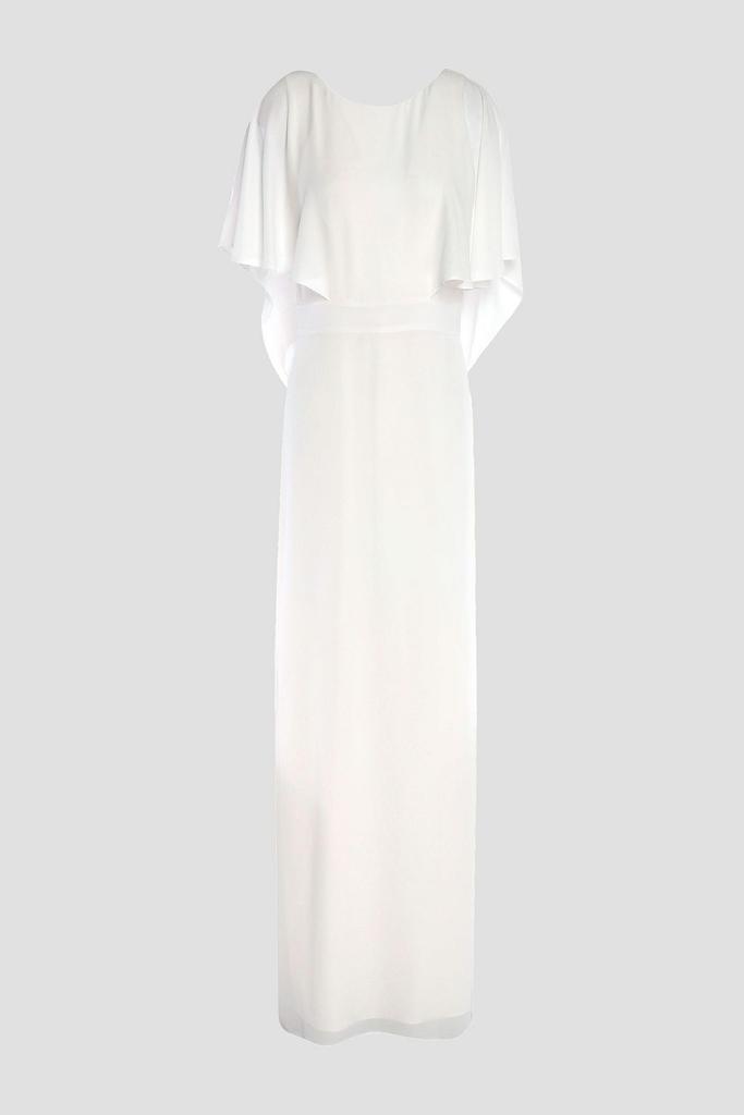 Halston Heritage Cape-effect draped crepe gown