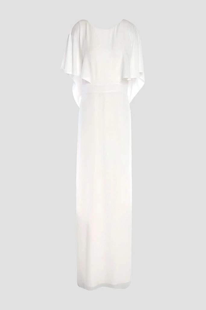 Halston Heritage Cape-effect draped crepe gown 1