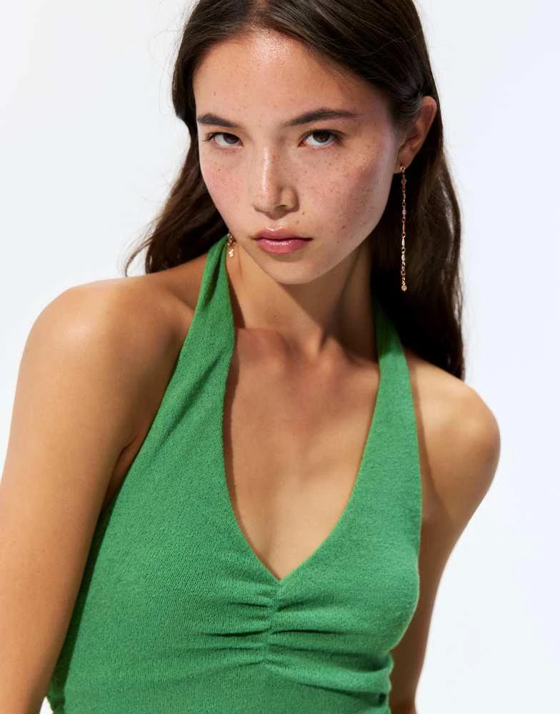 Pull&Bear knit halter neck midi dress in medium green  On Sale Now with Up  to 51% Off | Discover Exclusive Deals & Savings at BeyondStyle  Authentic  Pull&Bear Home|women with Limited-Time