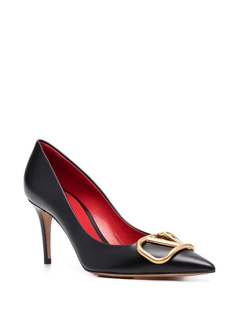 VIP【関税送料無料】希少 VALENTINO GARAVANI LEATHER PUMPS Valentino Garavani VLogo Studio Leather Medallion Pumps