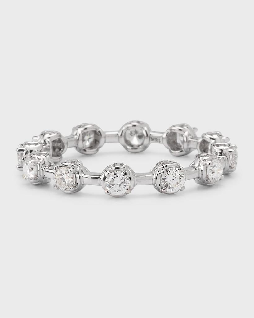 Hoorsenbuhs 18K White Gold Micro Tri-Link II Ring with Diamonds, Size 7