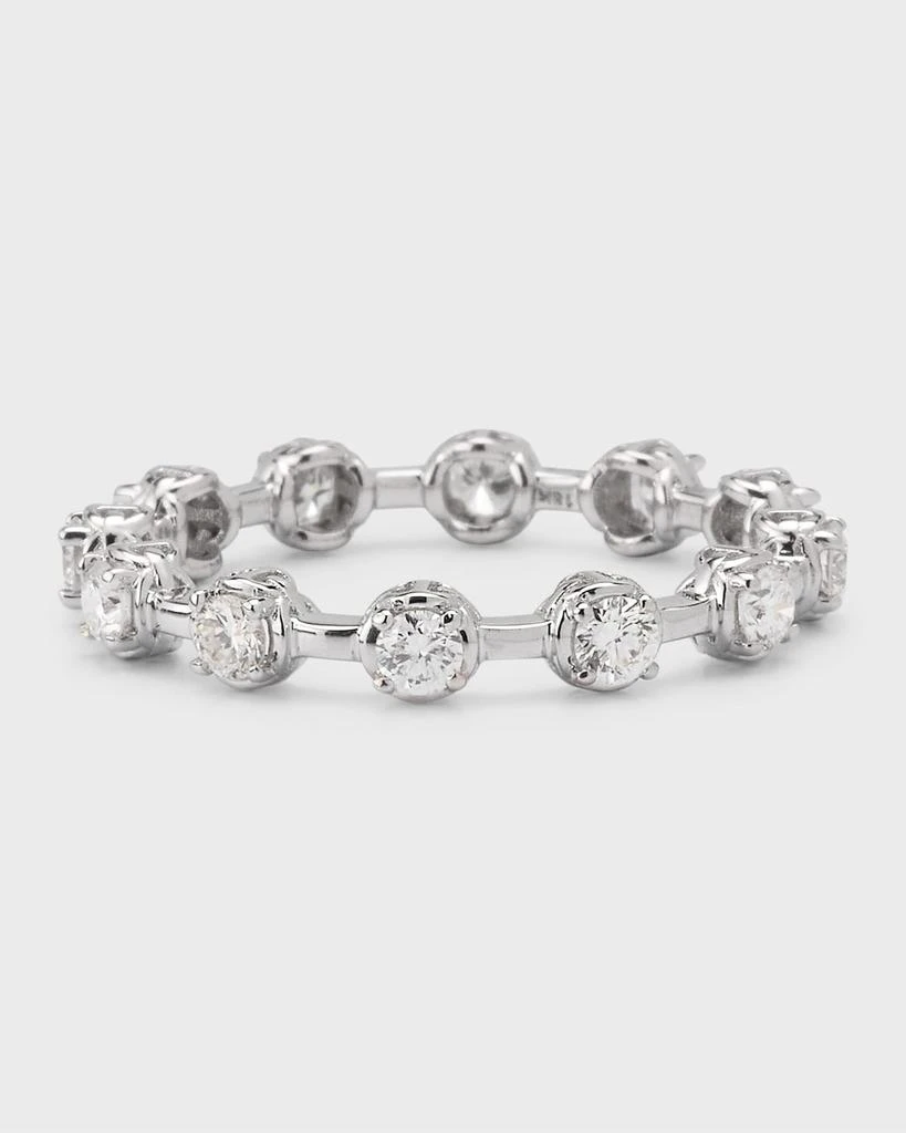 Hoorsenbuhs 18K White Gold Micro Tri-Link II Ring with Diamonds, Size 7 1