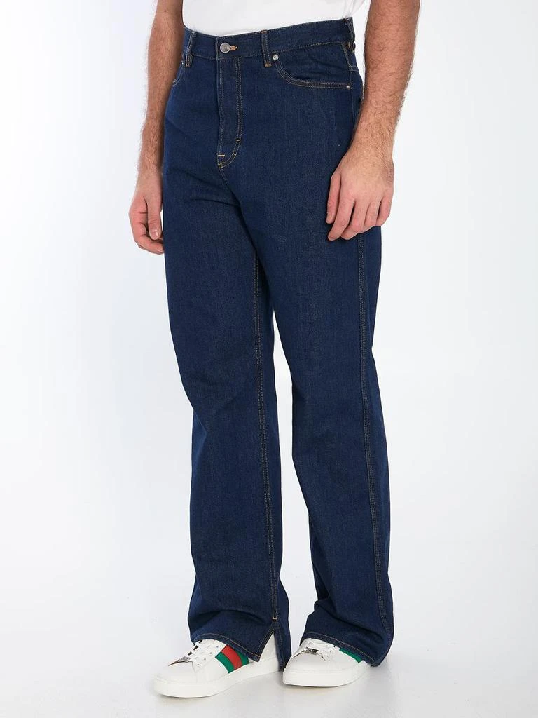 Gucci Wide-Leg Jeans With Embroidery 2