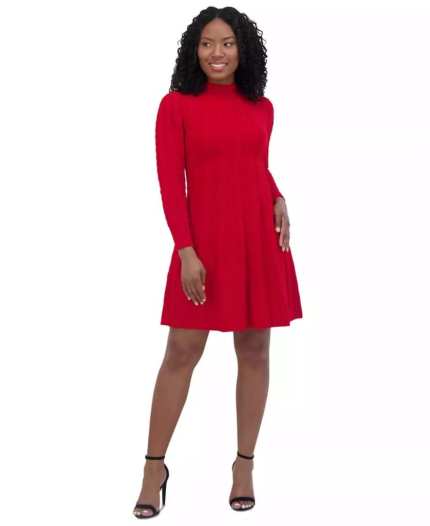 Jessica Howard Petite Mock-Neck Cable-Knit Sweater Dress 1