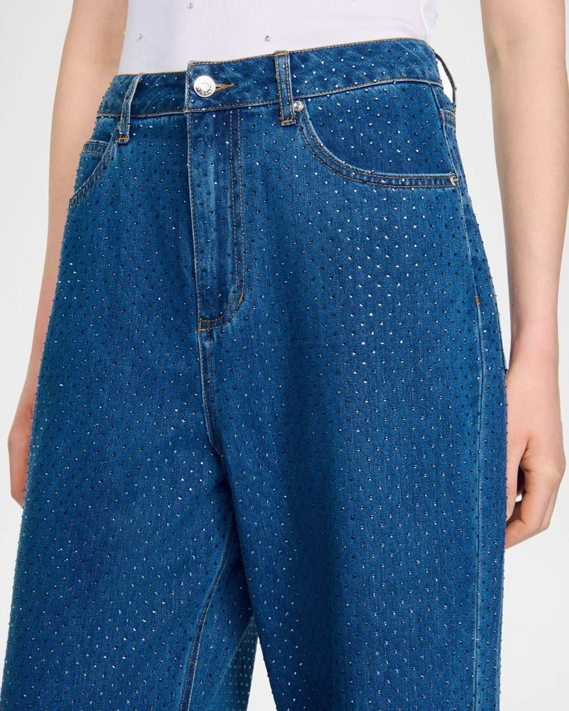 Sandro Moonlight Embellished Wide-Leg Jeans 3