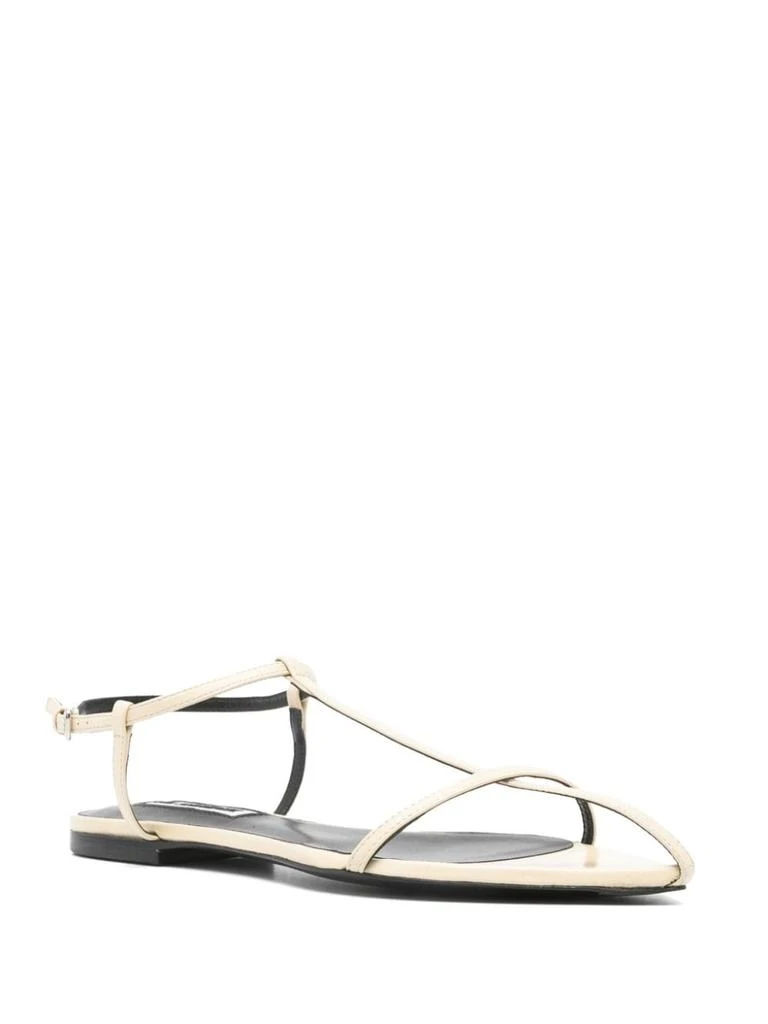 JIL SANDER FLAT LEATHER SANDALS 3