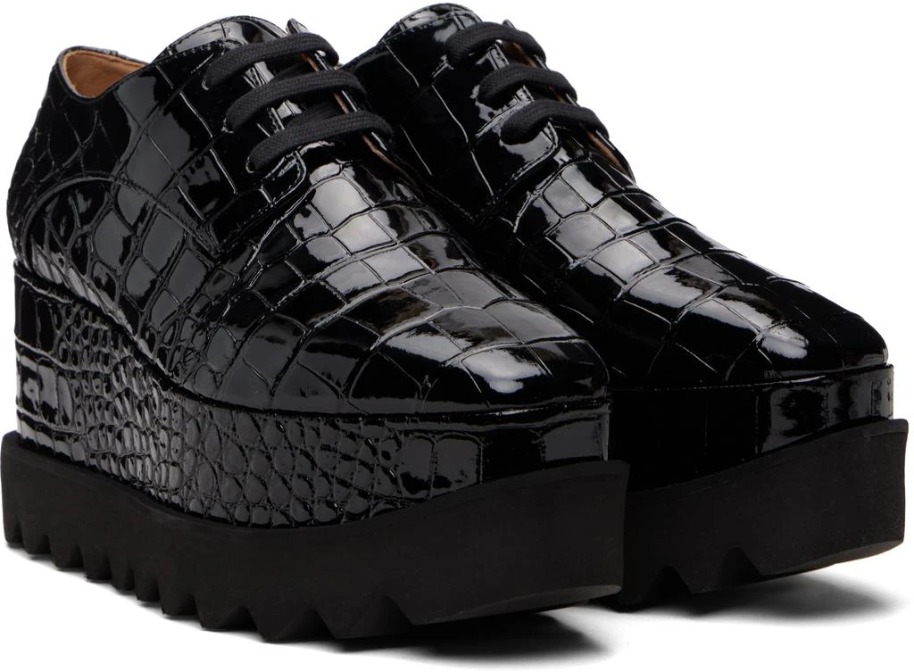 Stella McCartney Black Limited-Edition Elyse Crocodile Platform Derbys 4