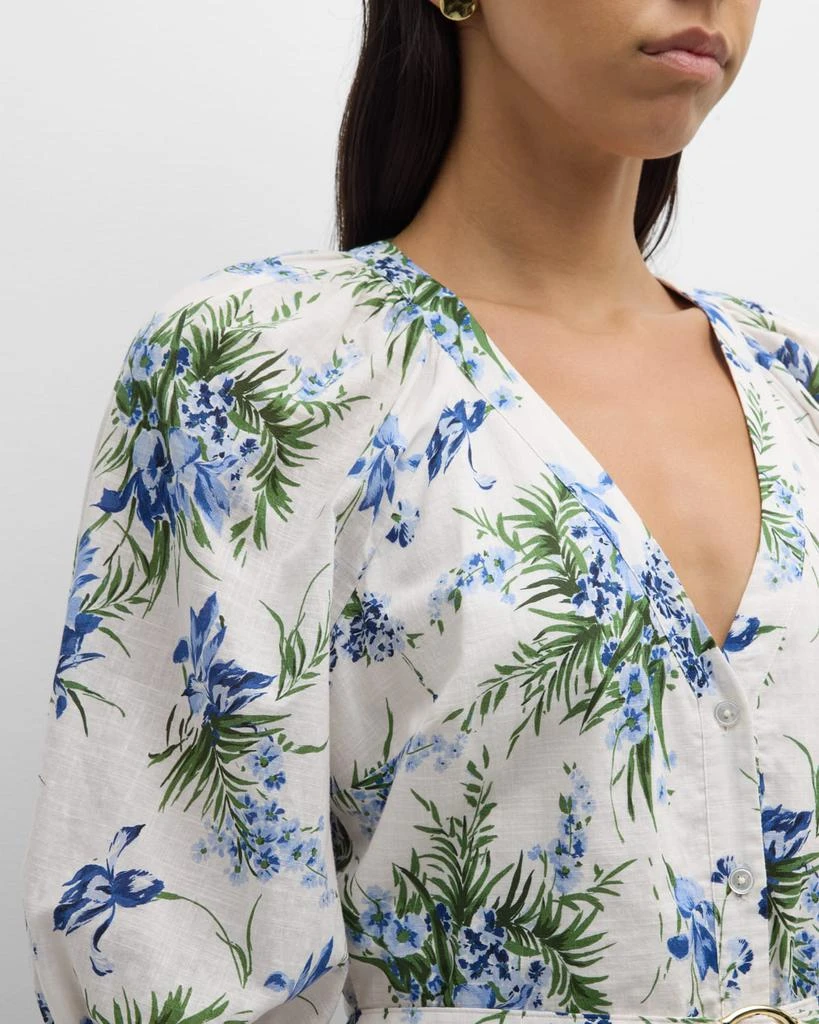 VERONICA BEARD Dewey Floral Button-Front Mini Dress 5