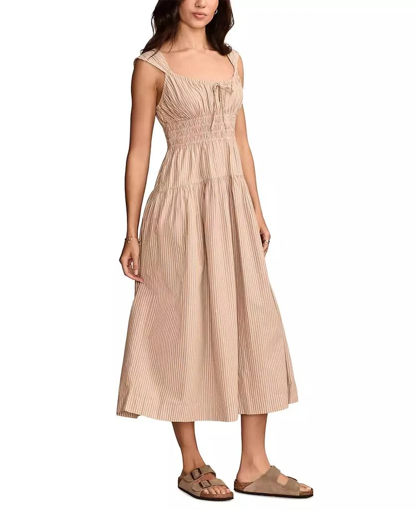 Lucky Brand Women's Sleeveless Smocked Midi Dress 3