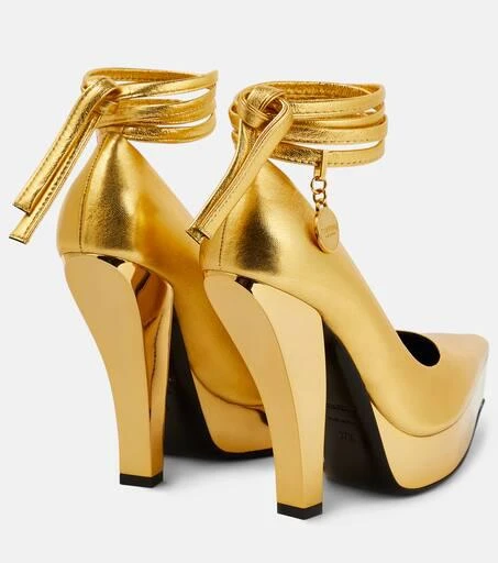 Tom Ford Metallic leather platform pumps 3