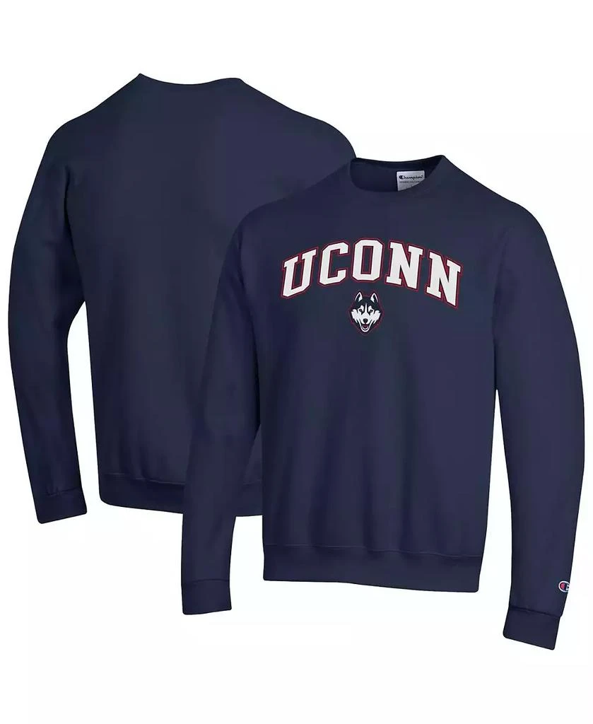CHAMPION Men's Navy UConn Huskies Arch Over Logo Pullover Sweatshirt 1
