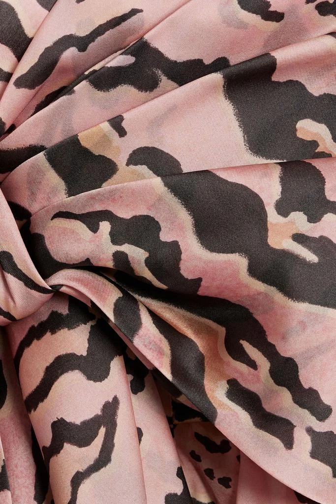 Zimmermann Strapless bow-detailed zebra-print silk-organza mini dress 4