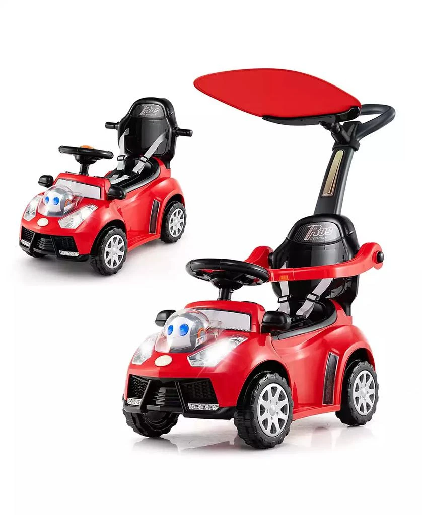 SUGIFT 3-in-1 Push Car for Toddler Sliding Car with Seat Belt and Canopy 9