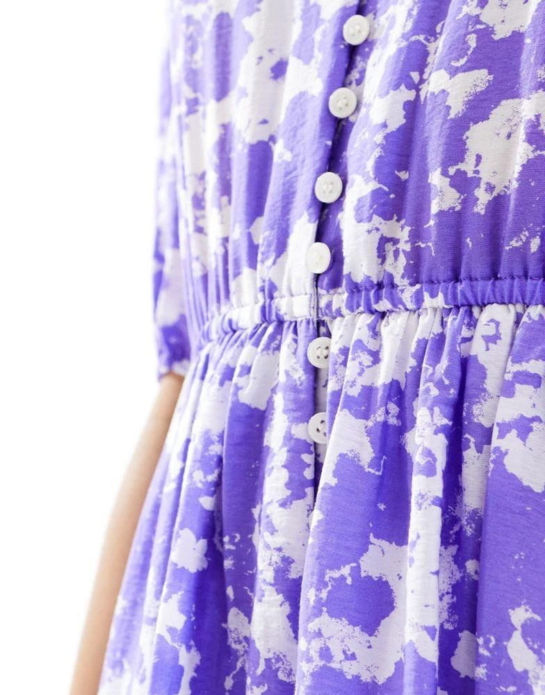& Other Stories & Other Stories tiered volume maxi dress in pastel violet marble 3