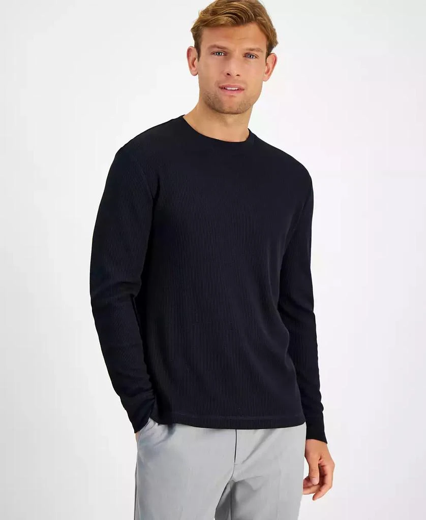 Club Room Men's Thermal Long-Sleeve Ribbed Crewneck Sweater, Created for Macy's 1