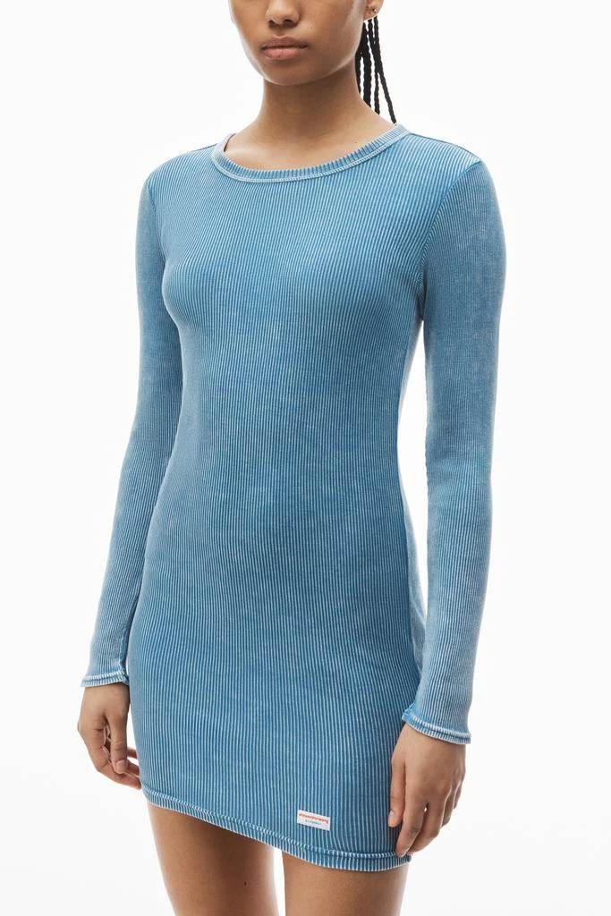 Alexander Wang long sleeve loungewear dress in ribbed cotton 3