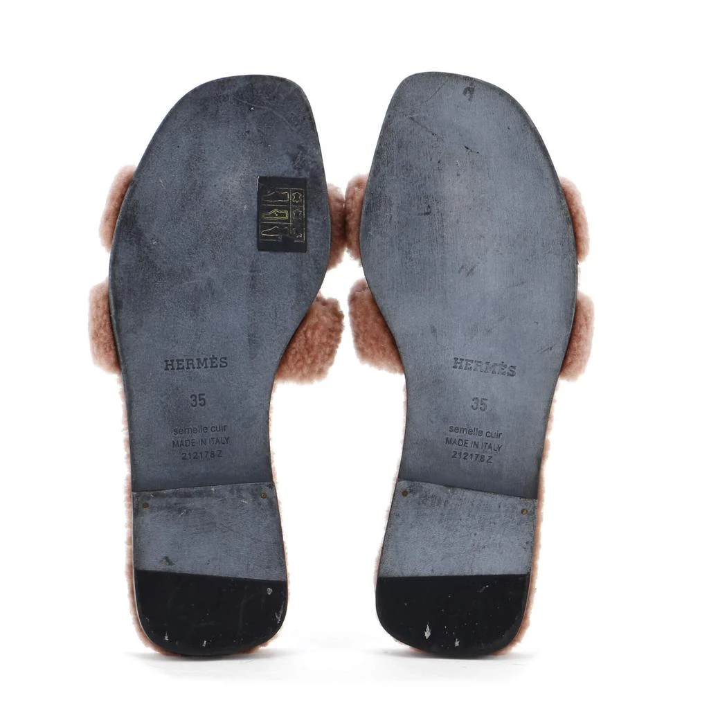 Hermes Women's Oran Sandals Shearling 4