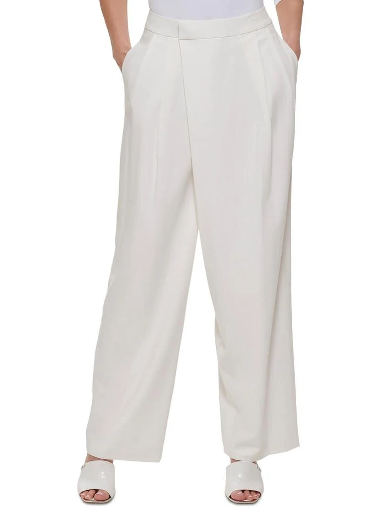 DKNY Petites Womens Crepe Dress Pants 1