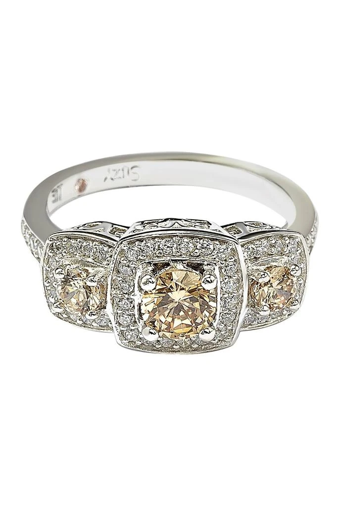 Suzy Levian Sterling Silver Chocolate CZ Engagement Ring 3