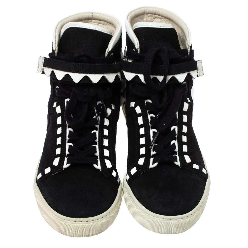 Sophia Webster Sophia Webster Monochrome Suede and Patent Leather Riko High Top Sneakers Size 38.5 3