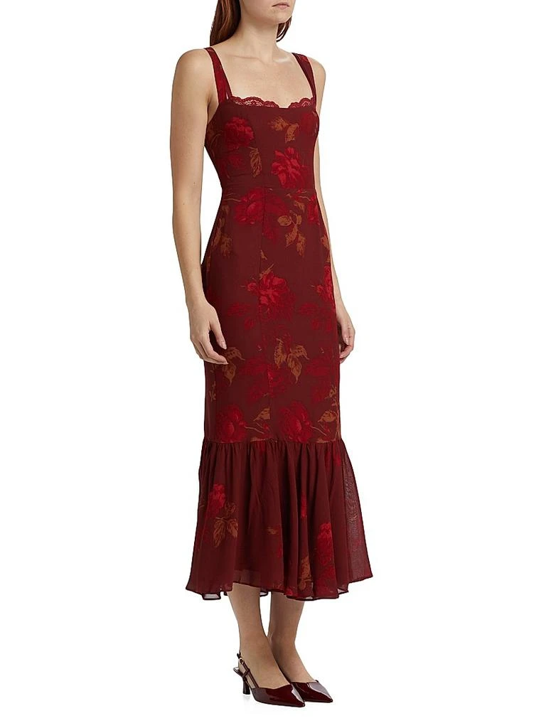 Reformation Irisa Floral Flounce Cocktail Dress 4