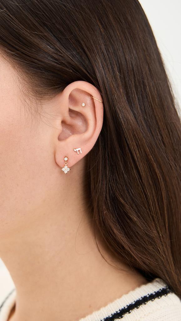Zoe Chicco 14k Single Itty Bitty Chai Stud Earring
