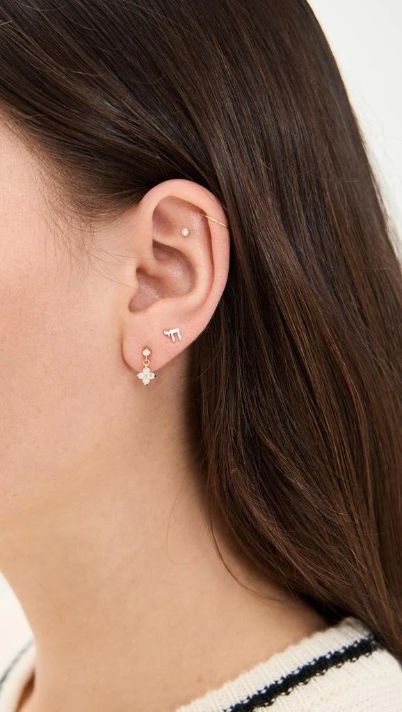 Zoe Chicco 14k Single Itty Bitty Chai Stud Earring 2