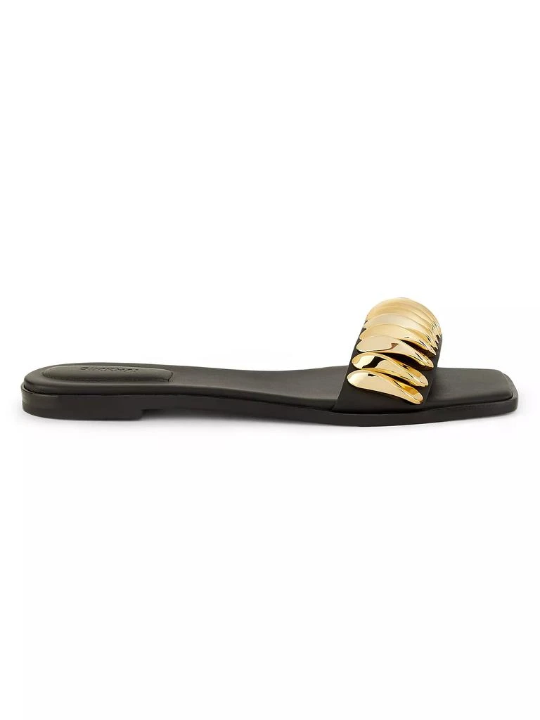 SIMKHAI Ripple Leather Slides 1