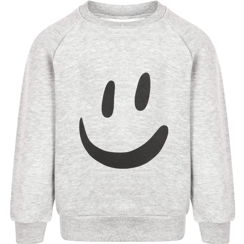 MOLO Large smiley face babies gray melange sweatshirt and sweat pants set 2