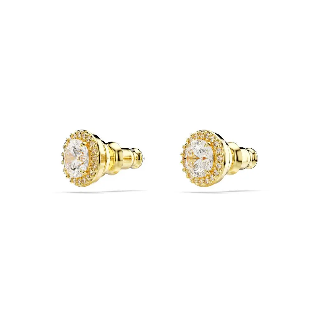 Swarovski Una angelic stud earrings round cut gold tone gold-tone plated 3