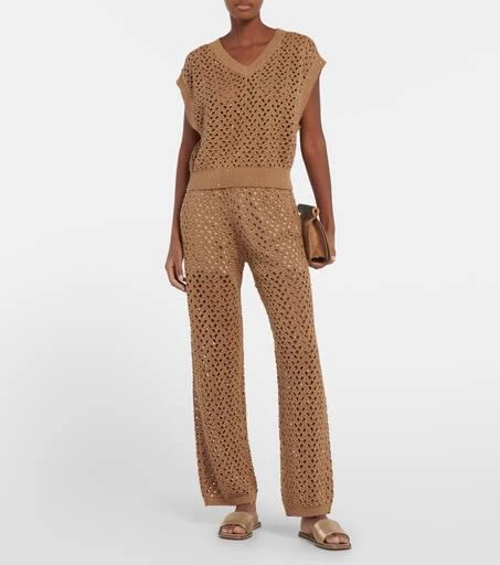 Brunello Cucinelli Cotton, linen and silk sweatpants 2