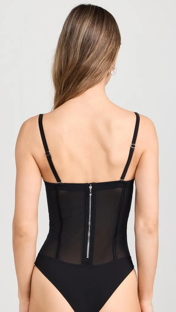 Fleur du Mal Silk and Mesh Bodysuit 3